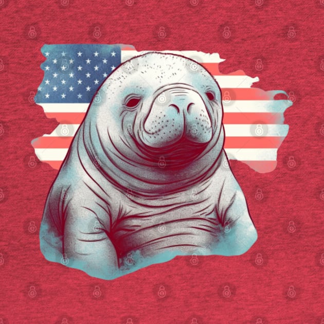 Stars & Stripes Manatee by ThatSimply!